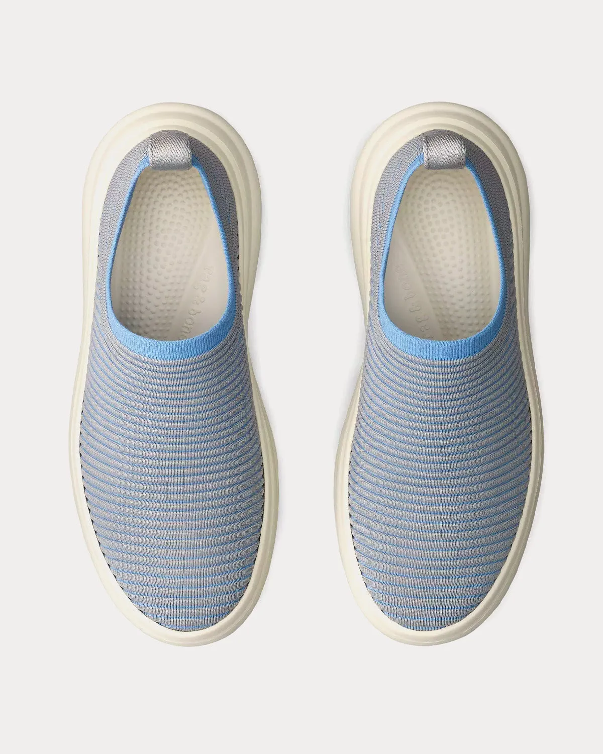 Brixley Knit Grey / Blue Slip On Sneakers
