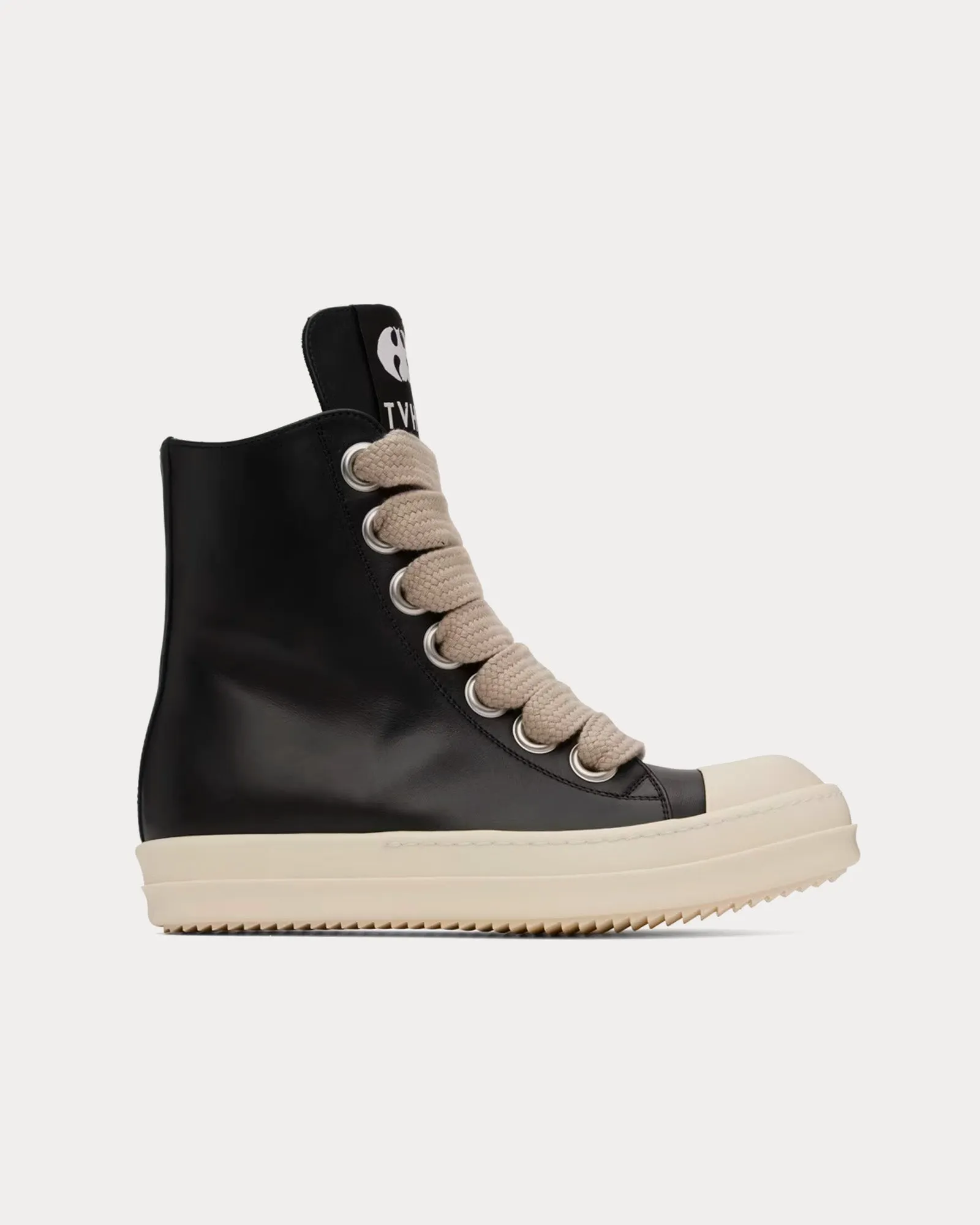 Jumbo Lace Leather Black / Milk High Top Sneakers