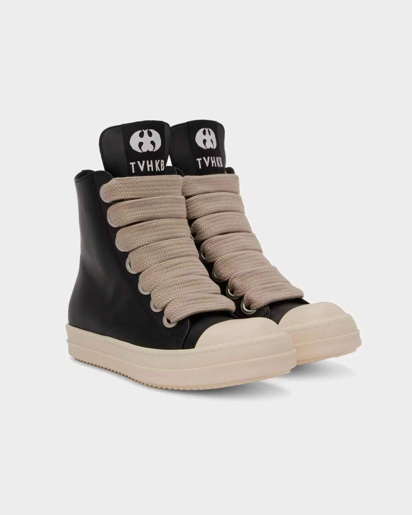 Jumbo Lace Leather Black / Milk High Top Sneakers