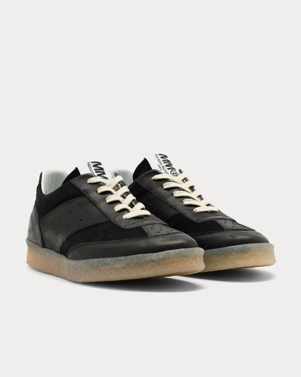 MM6 6 Court Black Low Top Sneakers