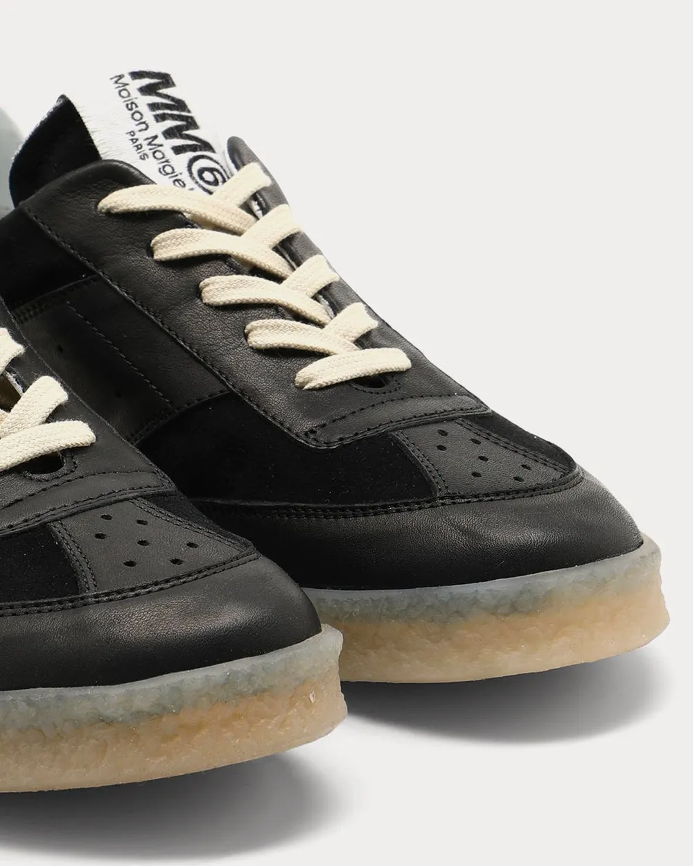 MM6 6 Court Black Low Top Sneakers