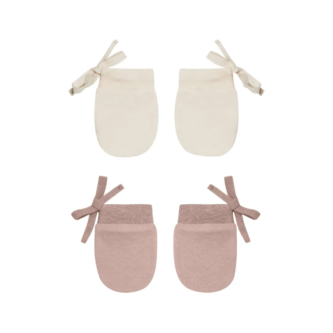 No Scratch Mittens, 2 Pack - Natural   Mauve